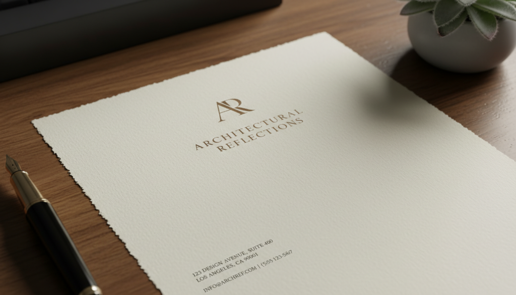 Papel timbrado profissional, design de marca, identidade visual, papelaria corporativa, comunicação empresarial, logotipo, papel de carta elegante