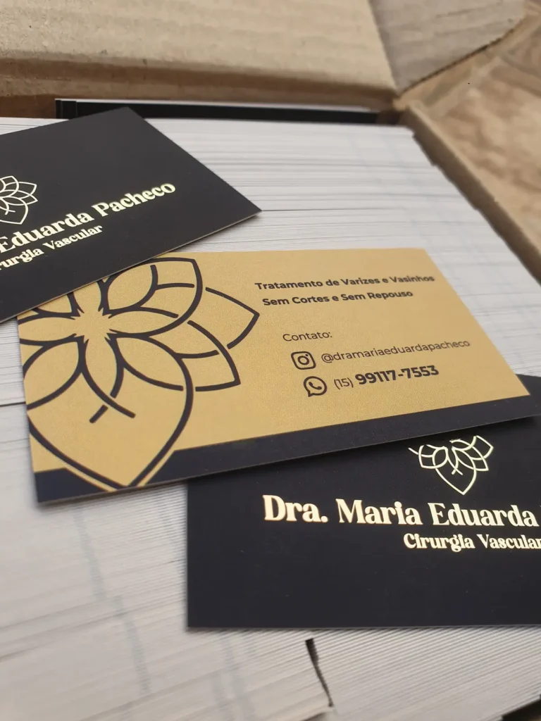 Cartão de visita com hot stamping