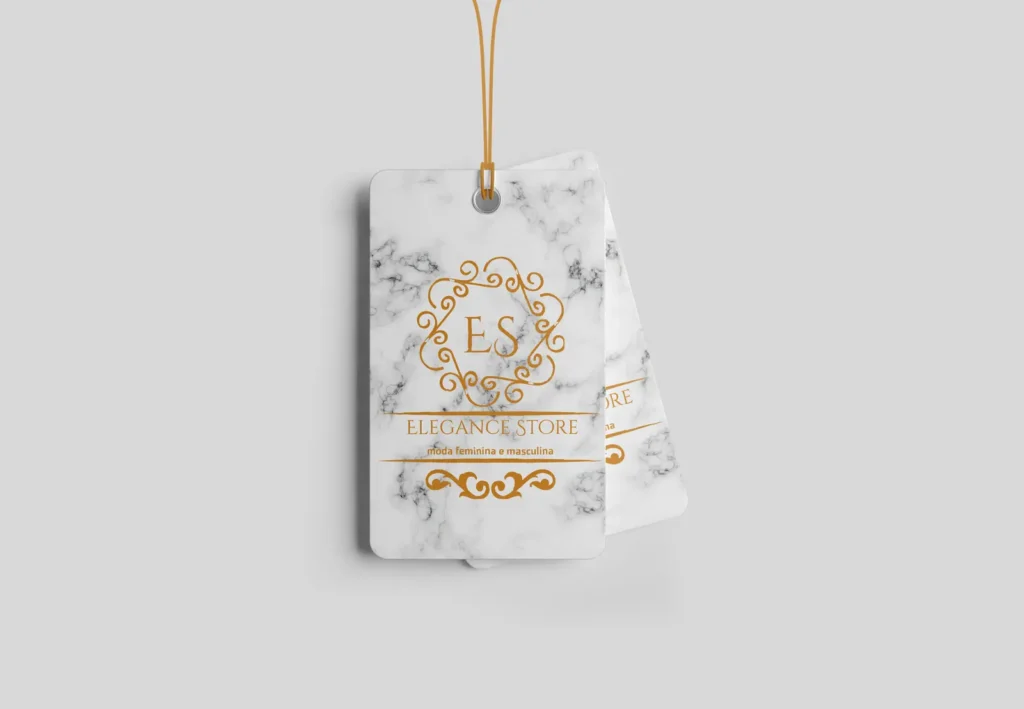 Tag personalizada para loja de roupas.