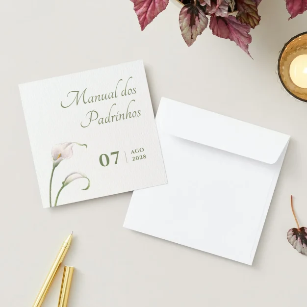 Manual dos padrinhos personalizado com envelope